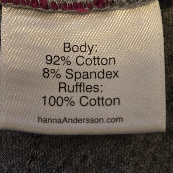 Girl's HANNA ANDERSSON Grey Jersey Knit Multi-Color Rufflling LS Dress 130 Sz 8 - Picture 10 of 11